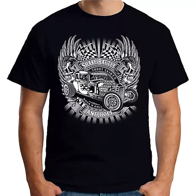 Buy Velocitee Mens T-Shirt Rock N Roll Hotrod Greaser Rockabilly A23626 • 11.95£