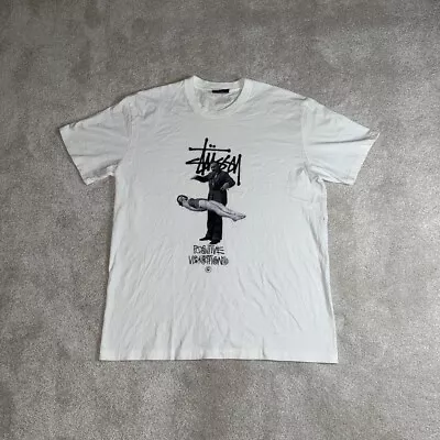Buy Stussy Positive Vibrations T Shirt White Adult Extra Large XL Mens Vintage A588 • 52£