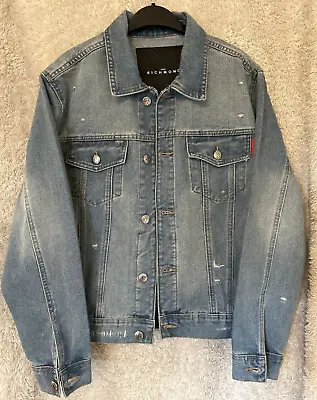 Buy John Richmond It's Only Rock N' Roll Blue Denim Jeans Jacket Size EU 48 BNWOT • 125£
