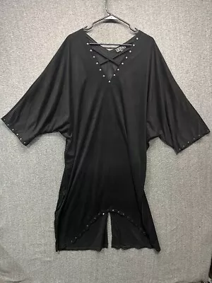 Buy POL Long Black Dress Size M Gothic Medival Style 3/4 Sleeves • 12.54£