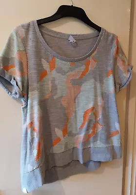 Buy Ladies Grey And Peach Camouflage T-shirt From Bench, XL, Eur 42 (14) • 8£