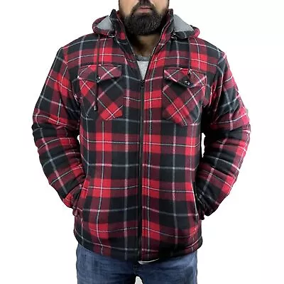 Buy Men Game Richmond Sherpa Shirt Fleece Detachable Hood Lumberjack Work Jacket • 26.99£