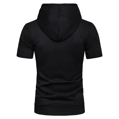 Buy Comfortable New Style Mens Zip Up Hoodie Blouse Short Sleeve Hooded Zipper Sweat • 17.87£