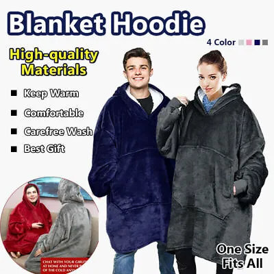 Buy Hoodie Robe Oversized Blanket Super Soft Oodie Winter Comfy Nightware Sweatshirt • 9.91£