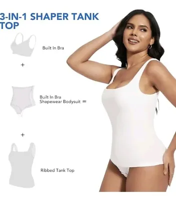 Buy Shapewear Bodysuit White 2xl See Size Guide In Photo • 10.99£