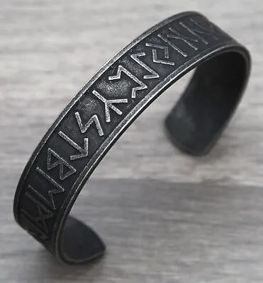 Buy Black Stainless Steel Viking Rune Bracelet Retro Nordic Viking Tree Of Life • 12.95£