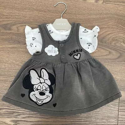 Buy Disney Baby Girls Dress Minnie Mouse Grey Cotton  Newborn First Size • 3.99£