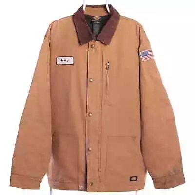 Buy Dickies 90's Heavyweight Zip Up Workwear Jacket XXLarge Brown Tan • 34.71£