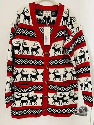 Buy 2XL Cardigan Red Black Button Sweater Reindeer Ugly.       “Merry Christmas V28' • 56.94£