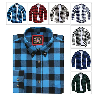 Buy Mens Flannel Shirt Lumberjack Check Tartan,Oxford Casual Brushed Cotton Blend • 17.95£