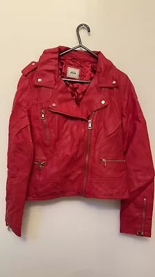 Buy Womens Red Leather Jacket S - BRAND NEW  • 20£