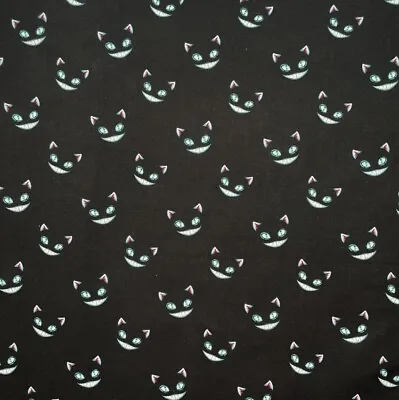 Buy 100% Cotton Fabric - Alice In Wonderland Halloween Cheshire Cat  • 6.55£