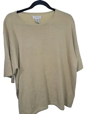 Buy Gold METALIC Shortsleeve 2X Pretty Evening, Party, Cocktails, Holiday Sweater  • 9.61£