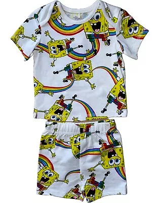 Buy New Spongebob Squarepants Top And Shorts Outfit/set.0-3mths. • 4.25£