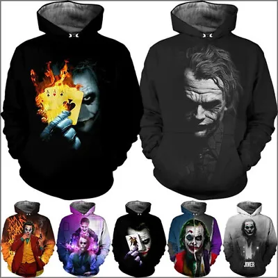 Buy Hip Hop Joker Clown Tops Casual Women Men 3D Print Hoodies Pullovear Sweatshirts • 23.99£