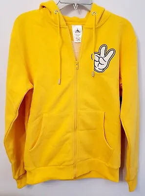 Buy Disney Store Mickey Hand Yellow Hoodie Zipped Sweatshirt Womens Adult XS • 22.99£