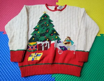 Buy Marisa Christina Vintage 3D Knit Christmas Sweater Women's Size Medium M • 33.14£