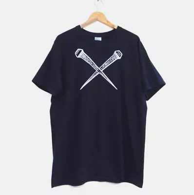 Buy Gildan Ultra Cotton T-shirt Size L Black Crossed Nails Print • 2.99£