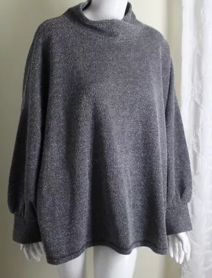 Buy Romans Sz 1X Salt Pepper Tweed Mock Turtleneck Pullover Sweater Top Funky • 59.11£