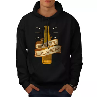 Buy Wellcoda Beer Lover Mens Hoodie, Shiny Gold Bottle Casual Hooded Sweatshirt • 25.99£