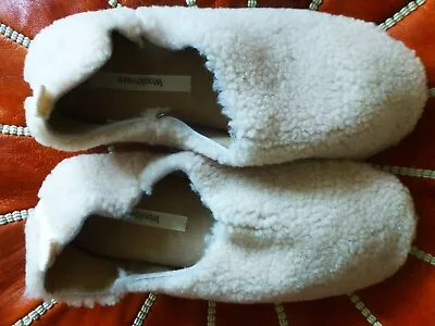 Buy Woolovers Women's Real Sheepskin Cream Slippers NWT Size 7/8 Free P&P • 10£