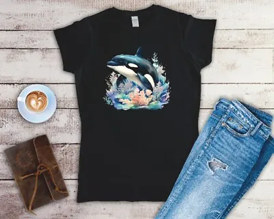 Buy Orca Whale Ladies T Shirt Sizes Small-2XL • 12.49£