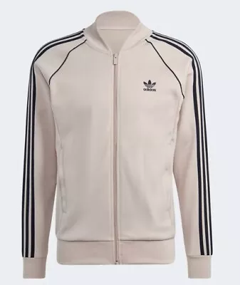 Buy Mens Genuine Adidas Originals Beige  3 Stripe Zipped Jacket- S, M, L, XL • 26.24£