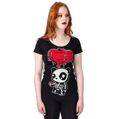 Buy Cupcake Cult Explosive Killer Love T Black Ladies Goth Emo Punk Panda T-Shirt • 17.99£