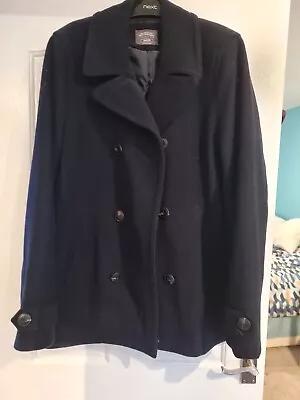 Buy Men's Burton Navy Blue Pea Coat Jacket - Size Medium - Excellent Condition • 20£