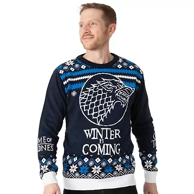 Buy Game Of Thrones Unisex Adult Stark Knitted Christmas Jumper NS7026 • 35.99£