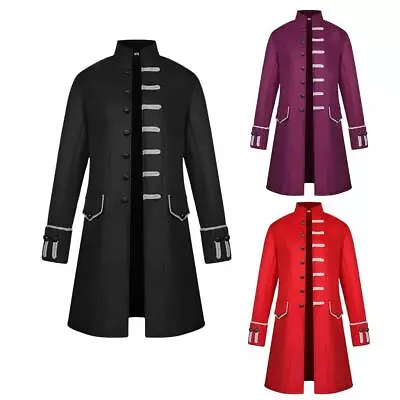 Buy Men Victorian Frock Coat Gothic Steampunk Jacket Vintage Tailcoat • 19.10£