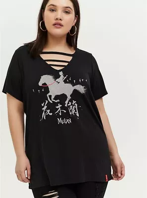 Buy Torrid Disney Mulan Shirt Black NWT New 0X • 37.10£