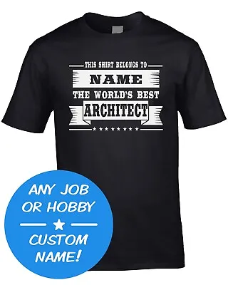 Buy World Best Custom Men's T-Shirt Occupation Finest Job Work Gift Idea Any Name • 11.99£