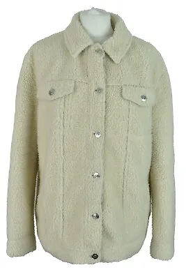 Buy RIVER ISLAND Beige Sherpa Jacket Size M Womens Polyester Outdoors Outerwear • 17.47£