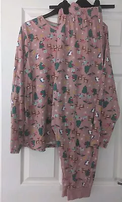 Buy Ladies Nutmeg Pink Long Sleeve  Festive Pyjamas Size 20/22 ❤️ • 3.99£