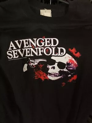 Buy Avenged Sevenfold Skull Gun Tshirt Size Large Rock Metal Thrash Death Punk • 11.40£