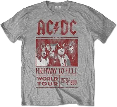 Buy AC/DC Highway To Hell World Tour 1979/80  (Grey) T-Shirt  MEDIUM (ro) • 8.50£