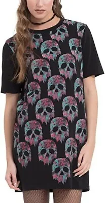 Buy Jawbreaker Dripping Skulls Long Top Dress • 14.99£