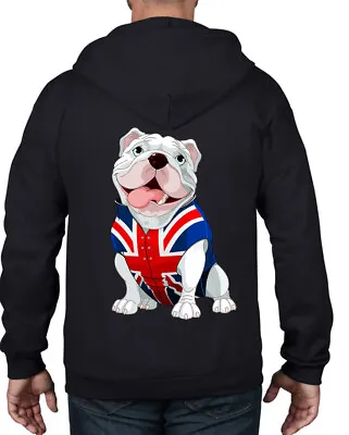 Buy BRITISH BULLDOG UNION JACK FULL ZIP HOODIE - England T Shirt Union Flag Hoody • 29.95£