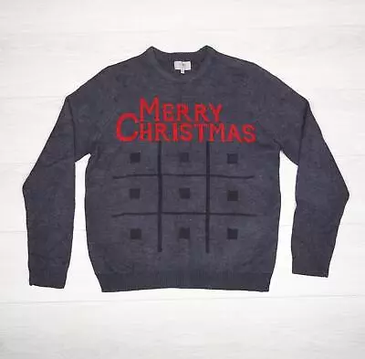 Buy Men Christmas Tic Tac Toe Themed Jumper Size UK L Novelty Festive Gift Sweater • 14.95£