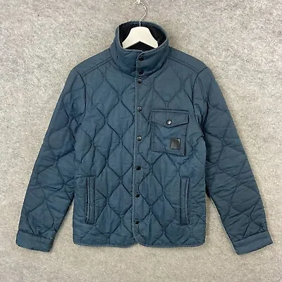 Buy AllSaints Jacket Mens Small Blue Vanity Tartan Lined Wax Jacket Quilted Coat Top • 34.99£