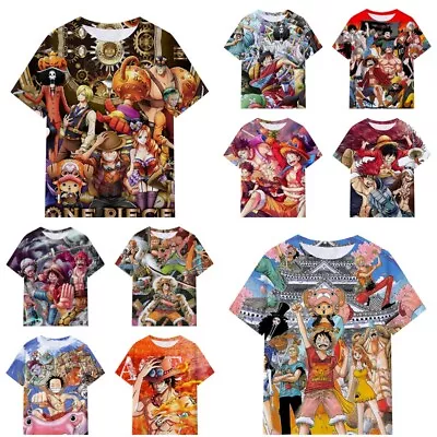 Buy Kids Boys Girls Anime ONE PIECE Casual Summer T-Shirt Short Sleeve Tee Tops Gift • 4.99£