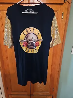 Buy GUNS N ROSES Music Band Women's Pretty Little Things T Shirt/Sleep Shirt Sequin  • 15.78£