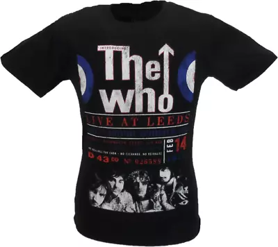 Buy Mens Black Official The Who Live In Leeds T Shirt • 16.99£
