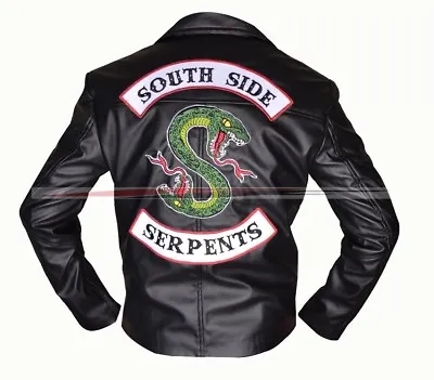 Buy  Men's Riverdale Southside Serpents Jughead Jones Leather Biker Jacket • 70.82£