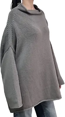 Buy €2300 LARENS ZURICH Pure Cashmere Multi Ply Oversize Sweater Knit Pullover L XXL • 328.43£