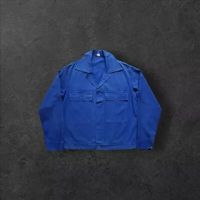 Buy Mens Vintage 1970s French Navy Cotton Twill Work Shirt Jacket, M • 55£