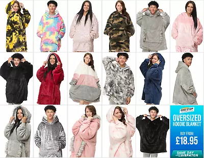 Buy Oversized HOODIE HOODED Blanket Plush SHERPA TEDDY Fleece Sweatshirt With Pocket • 18.95£