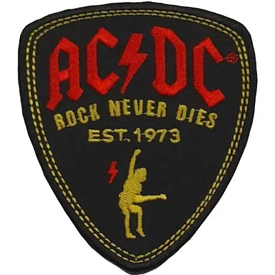 Buy AC/DC Iron-On Patch: PLECTRUM Rock Never Dies Est 1973: Official Merch Fan  Gift • 4.30£