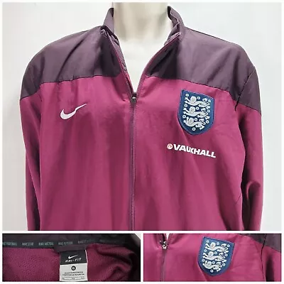 Buy England Football Jacket Nike Sideline Track Vauxhall Maroon Men’s UK Size XL • 19.95£